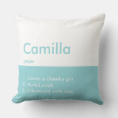 編集可能な碑文カラー枕、名前の枕 クッション (正面)