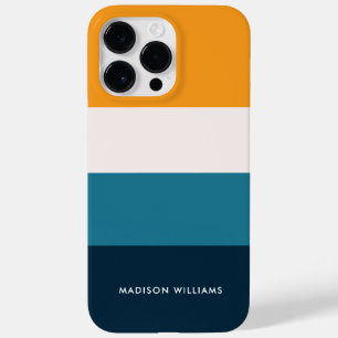 編集可能な碑文Colorblock水平ストライプ文字 Case-Mate iPhone 14 Pro Maxケース