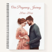 編集可能な私たちの妊娠の旅ジャーナル ノートブック (正面)