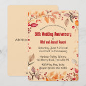 編集可能な秋の落ち葉と実のParty招待状 招待状 (正面/裏面)