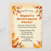 編集可能な秋の葉 招待状 (正面/裏面)