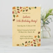 編集可能な秋の誕生日 招待状 (スタンド正面)