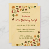 編集可能な秋の誕生日 招待状 (正面/裏面)