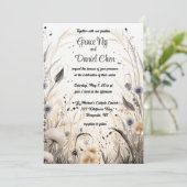 編集可能な秋の風ワイルドフラワー 招待状 (スタンド正面)