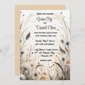 編集可能な秋の風ワイルドフラワー 招待状 (正面/裏面)