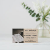 編集可能な税金準備サービス 名刺 (スタンド正面)