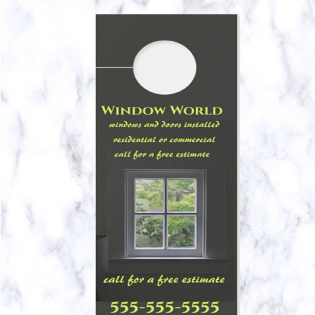編集可能な窓とドア ドアノブサイン (What a great way to advertise your window business!)