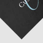 編集可能な筆記体スクリプトモノグラム 黒 青 白 薄葉紙 (詳細)