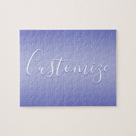 編集可能な筆記体スクリプト |ホワイトとパープルバイオレット ジグソーパズル (横)