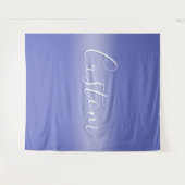 編集可能な筆記体スクリプト |ホワイトとパープルバイオレット タペストリー (正面(横))