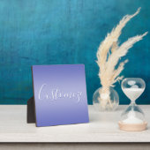 編集可能な筆記体スクリプト |ホワイトとパープルバイオレット フォトプラーク (インサイチュ)