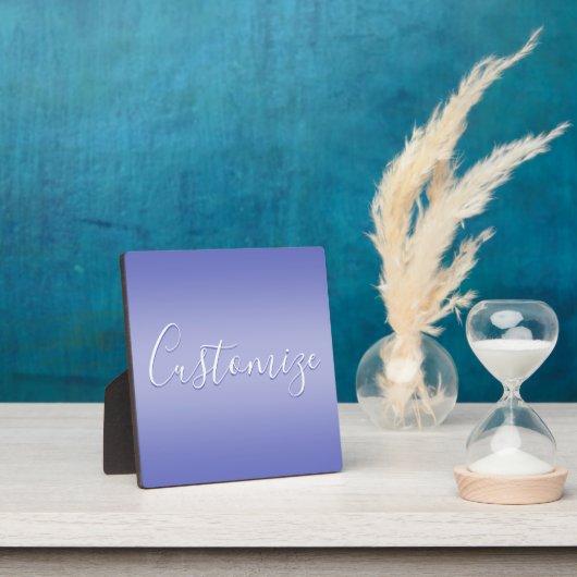 編集可能な筆記体スクリプト |ホワイトとパープルバイオレット フォトプラーク (インサイチュ)