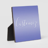 編集可能な筆記体スクリプト |ホワイトとパープルバイオレット フォトプラーク (正面)