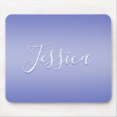 編集可能な筆記体スクリプト |ホワイトとパープルバイオレット マウスパッド (正面)