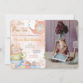 編集可能な紅茶パーティーフォト招待状 招待状 (正面)