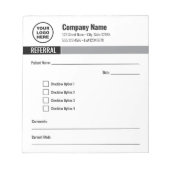 編集可能な紹介ノート ノートパッド (正面)