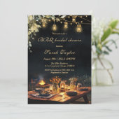 編集可能な結婚前お茶会招待状（BBQ付き） 招待状 (スタンド正面)