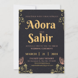 編集可能な結婚式の招待状「日程を確保して」 招待状