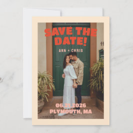 編集可能な結婚式の「Save the Date」テンプレート | 大胆なデザイン
