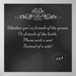 編集可能な結婚黒板の座席ポスター ポスター