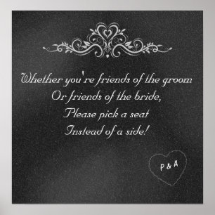 編集可能な結婚黒板の座席ポスター ポスター