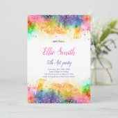 編集可能な絵の誕生日招待状 招待状 (スタンド正面)