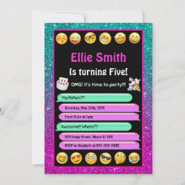 編集可能な絵文字の誕生日招待状 招待状