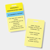 編集可能な緊急識別カード バッジ (表裏)