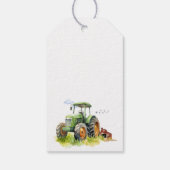 編集可能な緑のトラクターの誕生日感謝タグ ギフトタグ (裏面)
