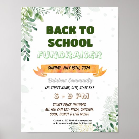 編集可能な緑の感謝ランチョンフライヤー ポスター (正面)