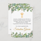 編集可能な緑の最初の聖地かわいいスペインの姿 サンキューカード (正面/裏面)