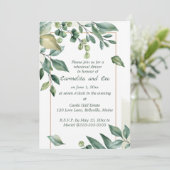 編集可能な緑の枝の彩排ディナー招待状 招待状 (スタンド正面)