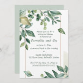 編集可能な緑の枝の彩排ディナー招待状 招待状 (正面/裏面)