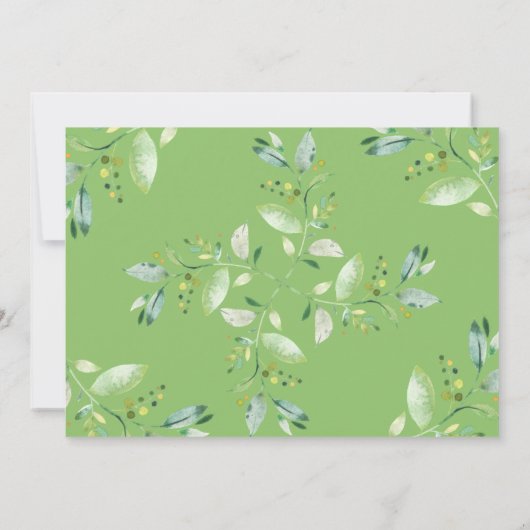 編集可能な緑の象の赤ちゃんシャワー 招待状 (裏面)