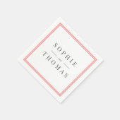 編集可能な縁ど色モダンクラシック結婚の スタンダードカクテルナプキン (角)