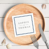 編集可能な縁ど色モダンクラシック結婚の スタンダードカクテルナプキン