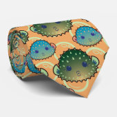 編集可能な背景かわいいフグ ネクタイ (ロール)