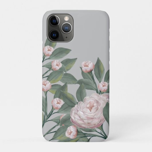編集可能な背景の淡いピンクのバラ  Case-Mate iPhoneケース (裏)