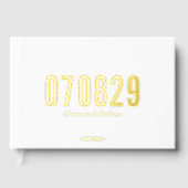 編集可能な背景はっきりした色モダン結婚日付 ゲストブック (正面)