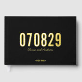 編集可能な背景はっきりした色モダン結婚日付 ゲストブック (正面)