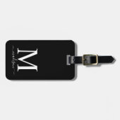 編集可能な背景を持つモノグラムと書道 ラゲッジタグ (正面横)