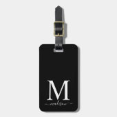 編集可能な背景を持つモノグラムと書道 ラゲッジタグ (正面縦)
