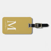 編集可能な背景を持つモノグラムと書道 ラゲッジタグ (正面横)