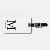 編集可能な背景を持つモノグラムと書道 ラゲッジタグ (正面横)