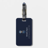 編集可能な背景を持つ熱帯パイナップルの名前 ラゲッジタグ (裏面縦)