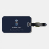 編集可能な背景を持つ熱帯パイナップルの名前 ラゲッジタグ (裏面横)