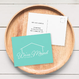 編集可能な背景カラーハウス引っ越しました ポストカード