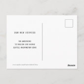 編集可能な背景カラーハウス引っ越しました ポストカード (裏面)