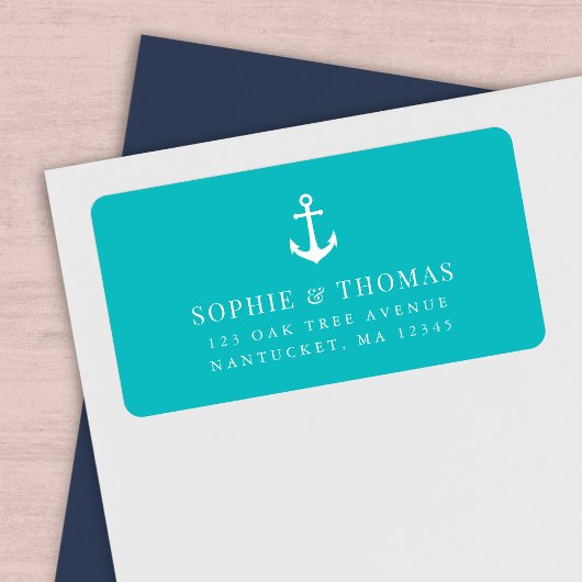 編集可能な背景色いかり差出人住所 ラベル