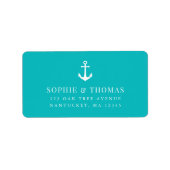 編集可能な背景色いかり差出人住所 ラベル (正面)